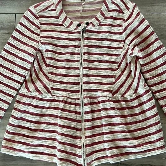 Free People striped peplum jacket size small - Picture 3 of 8